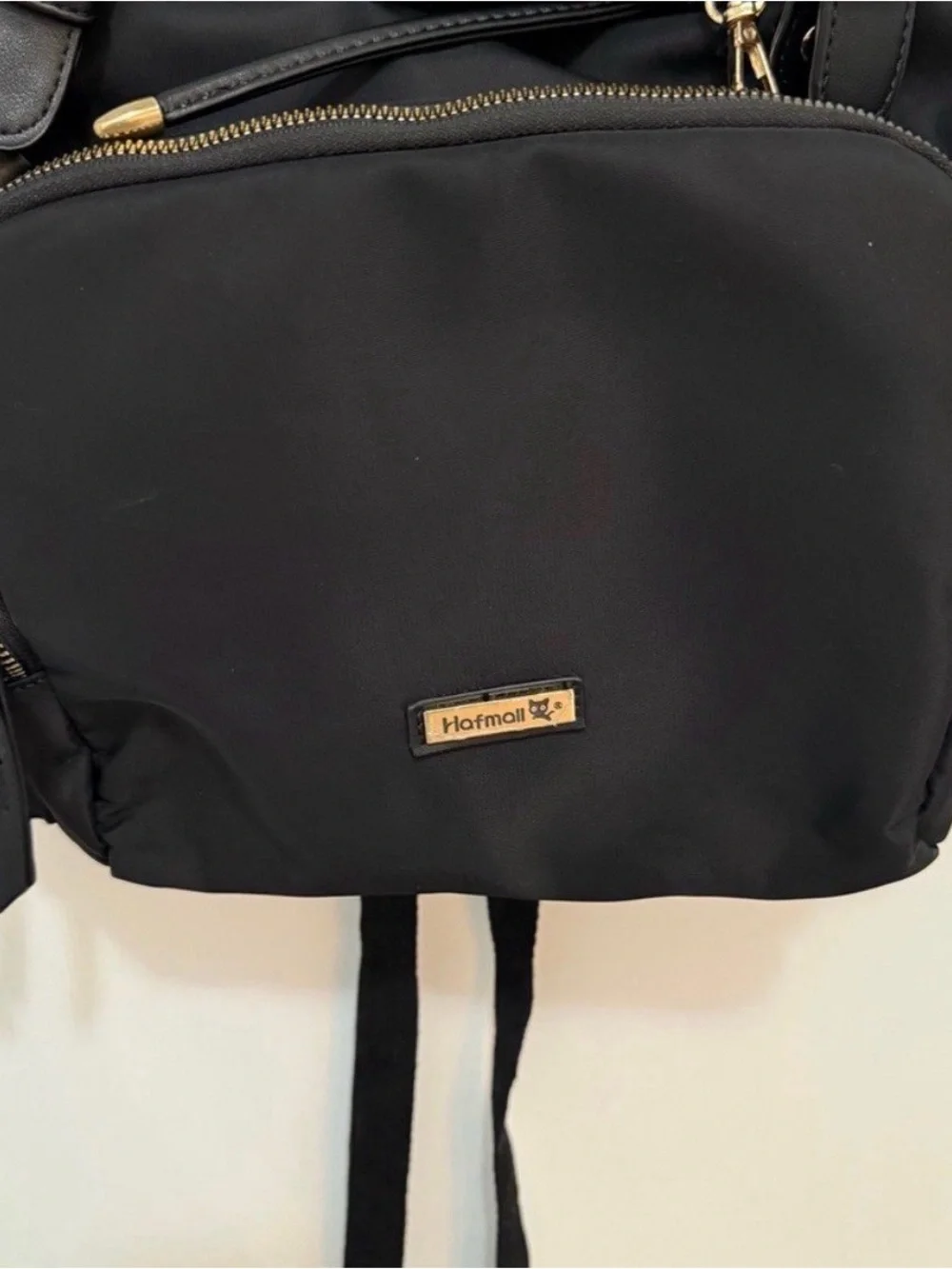 Black Diaper Backpack with Gold Hardware